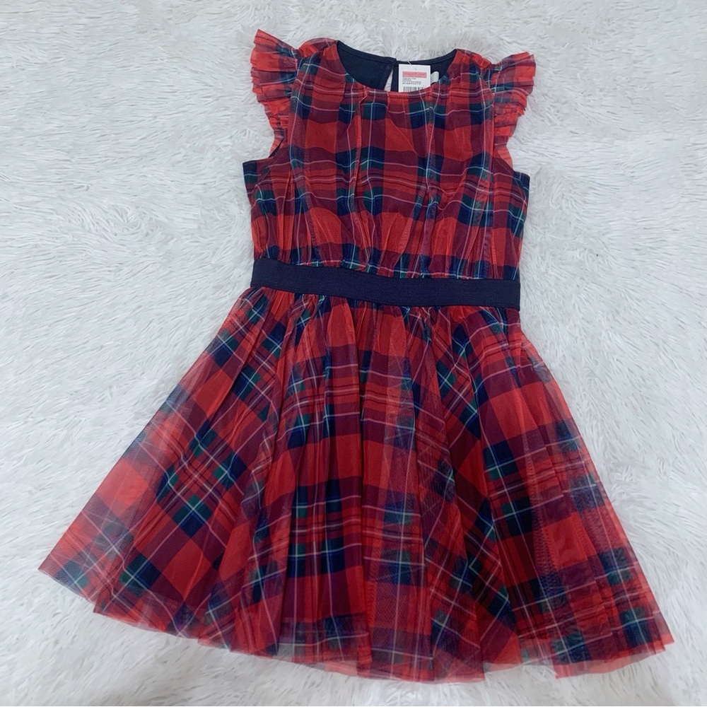 Vineyard Vines NWT sleeveless tulles Plaid Red and Blue Kids Dress‎